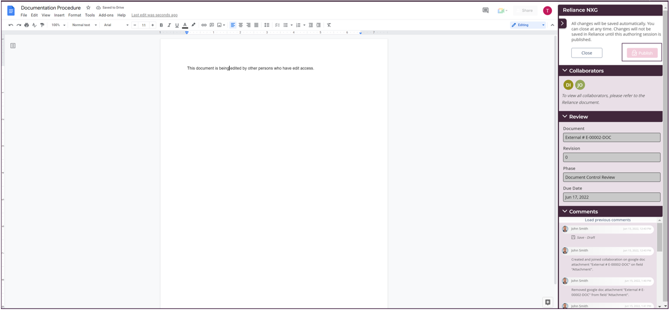 Collaboration in Google Documents